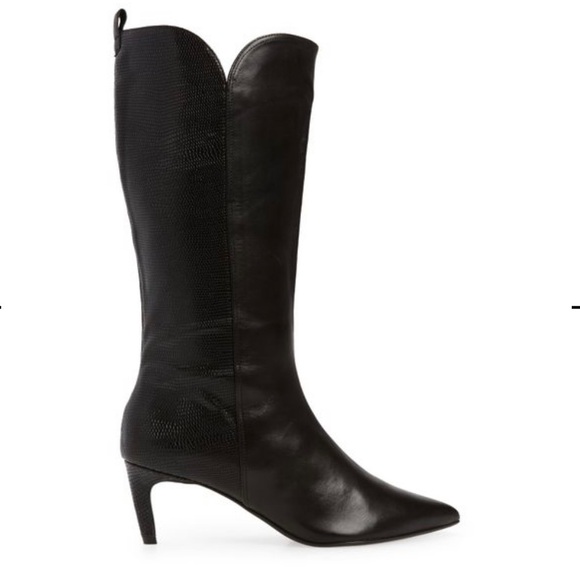 Seydi Pointed Toe Boot In Black Leather Top Grain